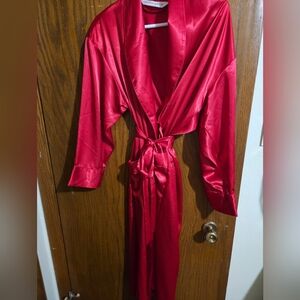 Luxurious Victoria's Secret long silky red robe